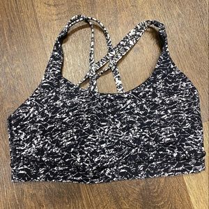 Black and white lululemon energy bra